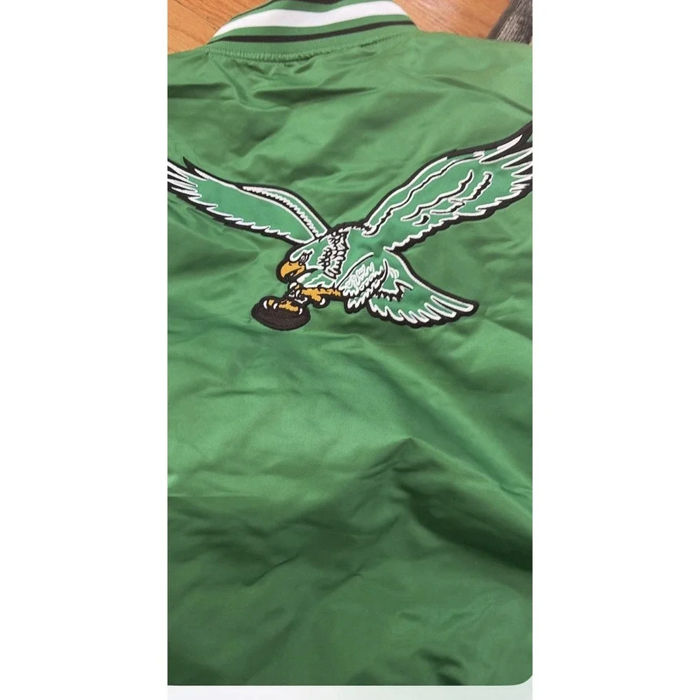NFL Philadelphia Eagles Mens Size XL retro logo Green bomber jacket Coat